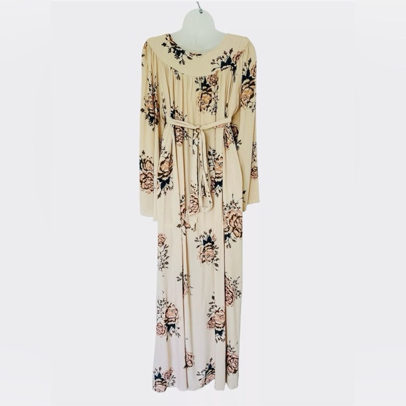 Free People Women's Floral Wild Laurel Maxi Dress Size M Boho Chic-flaw on slip - Picture 5 of 8